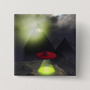 Den Illuminati pyramiden och UFO knäppas Knapp