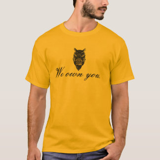 Den Illuminati ugglan "äger vi dig" T-tröja allt T-shirt
