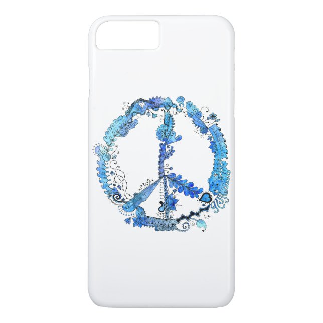 Den illustrerade Artsy fredsteckenet skrivar konst Case-Mate iPhone Skal (Baksida)