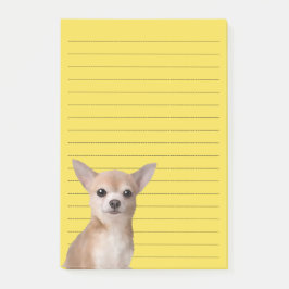 Den illustrerade chihuahuaen noterar post-it block