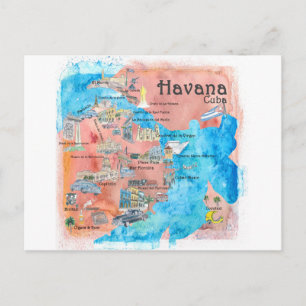 Den illustrerade Havana Kuban reser Vykort
