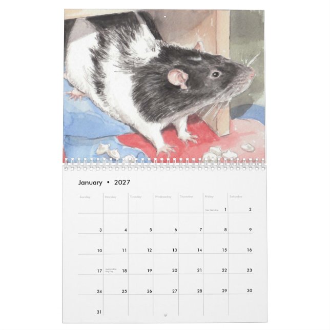 Den illustrerade råttaporträttkalendern 2012 kalender (Jan 2027)