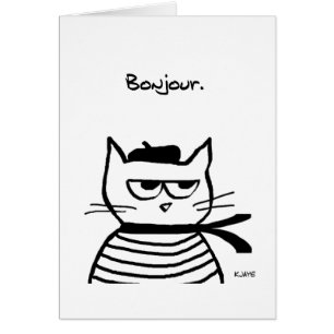 Den ilskna katten är så mycket fransk hälsningskort