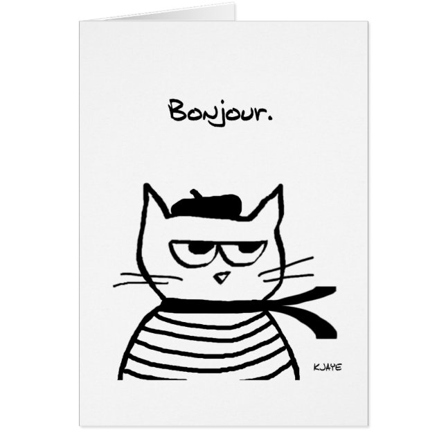 Den ilskna katten är så mycket fransk hälsningskort (Framsidan)