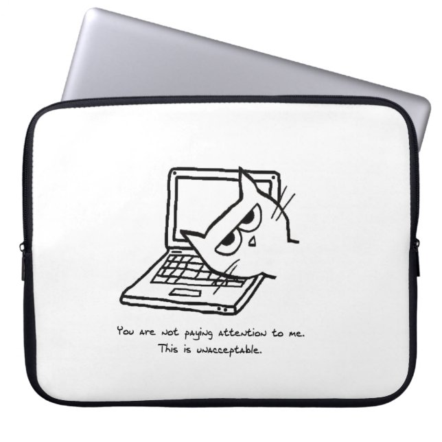 Den ilskna katten begär uppmärksamhet - kattlaptop laptop sleeve (Framsidan)