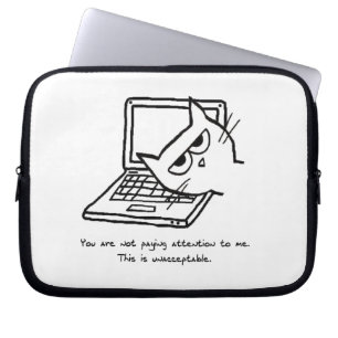 Den ilskna katten begär uppmärksamhet - rolig laptop sleeve
