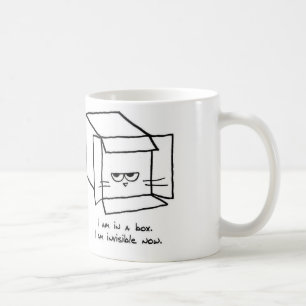 Den ilskna katten gömmer i en boxas - rolig kaffemugg