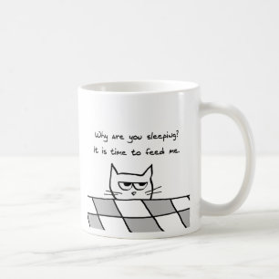 Den ilskna katten önskar dig ut ur säng kaffemugg
