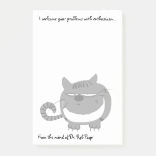 Den ilskna katten "välkomnar jag den roliga post-it block