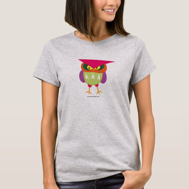 Den ilskna ugglan är färgrik tee shirt (Framsida)