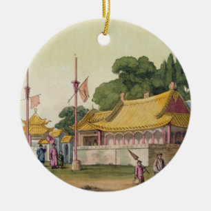 Den imperialistiska slotten, Tokyo, pläterar 54 Julgransprydnad Keramik