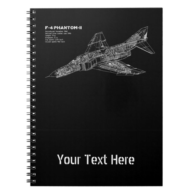 Den inbillade kämpejeten (Supersonic flygplan) Anteckningsbok Med Spiral (Framsidan)