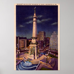 Den Indianapolis Indiana monumentet cirklar på Poster