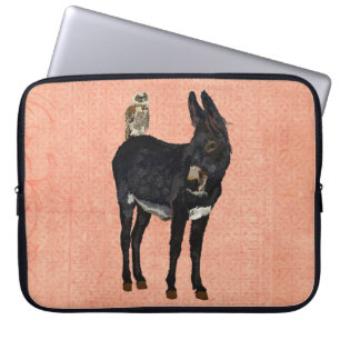 Den INDIGOBLÅ ÅSNAN & FÖRKOPPRAR UGGLAdatorslee Laptop Sleeve