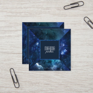 Den indigoblå Starfield Stardust galaxen kvadrera Fyrkantigt Visitkort