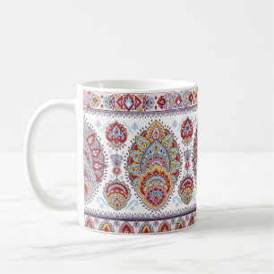 Den indiska blommigten paisley medallion mönster. kaffemugg