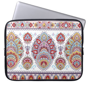Den indiska blommigten paisley medallion mönster. laptop fodral