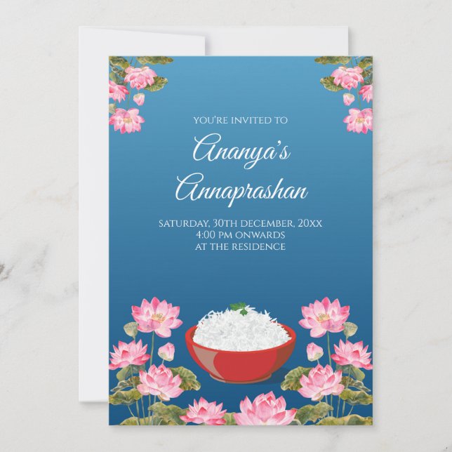 Den indiska ceremonin inbjudan & Annaprasan inbjud (Framsida)