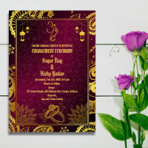 Den indiska hinduiska Förlovningen Ceremony Golden