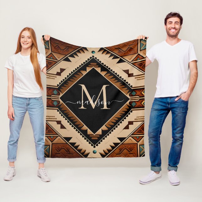 Den indiska kulturen Boho Stil i Mönster Fleecefilt (På plats)