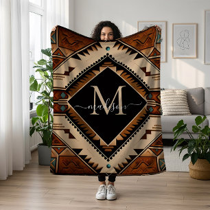 Den indiska kulturen Boho Stil i Mönster Fleecefilt