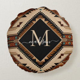 Den indiska kulturen Boho Stil i Mönster Rund Kudde
