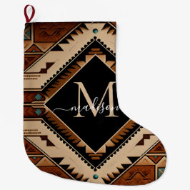 Den indiska kulturen Boho Stil i Mönster Stor Julstrumpa