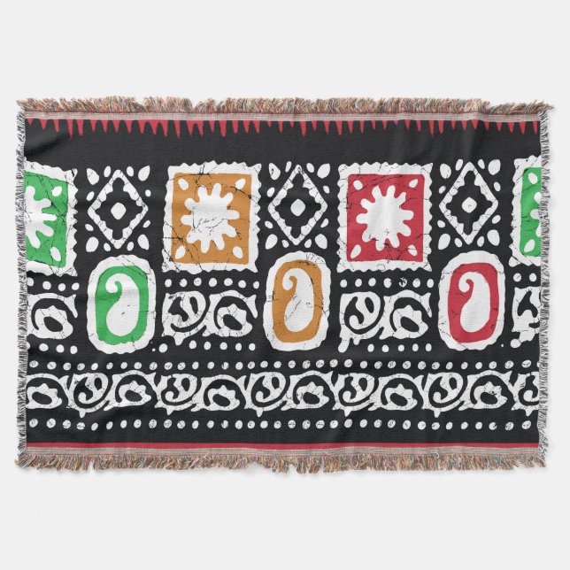 Den indiska kulturen: Traditionell konstdesign Filt (Framsidan)