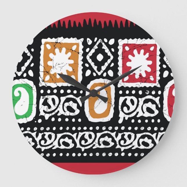Den indiska kulturen: Traditionell konstdesign Stor Klocka (Framsida)