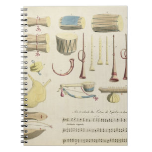 Den indiska musikalen instrumenterar, pläterar 23 anteckningsbok med spiral