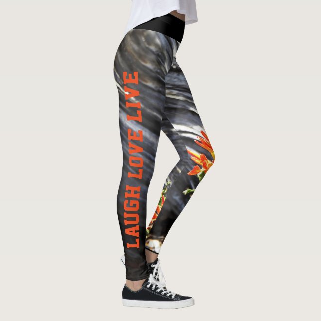 Den indiska penselns Blommigt Laugh Kärlek Live Leggings (Höger)