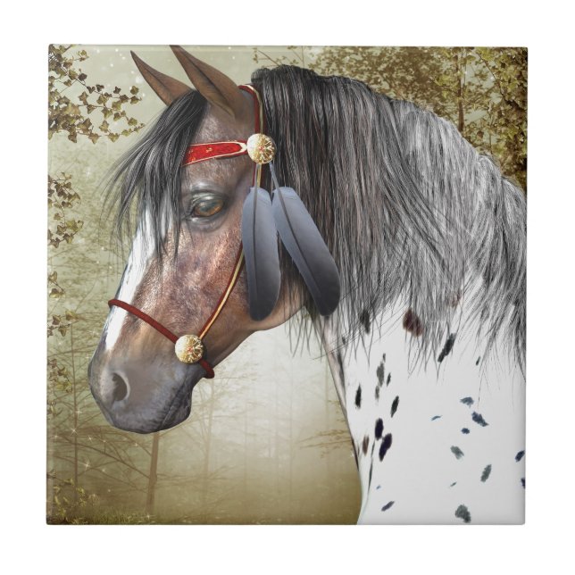 Den indiska ponnyn kakelplatta (Framsidan)