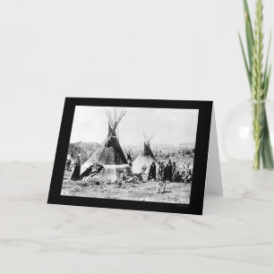 Den indiska shoshonien och flår Tipis 1884 Kort
