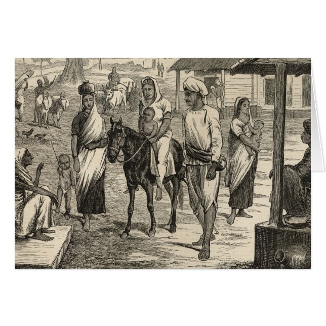 Den indiska svälten hälsningskort (Framsidan Horizontal)