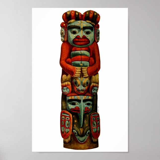 Den indiska totem Pole Andlig Poster (Framsidan)