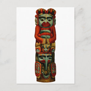 Den indiska totem Pole Andlig Vykort