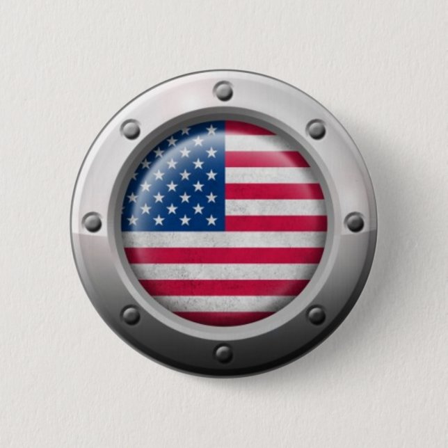 Den industriella amerikanska flaggan med knapp (Framsida)