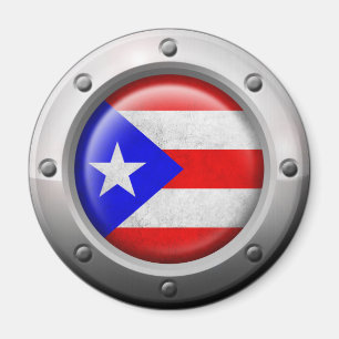 Den industriella Puerto Rican flagga stålsätter Magnet
