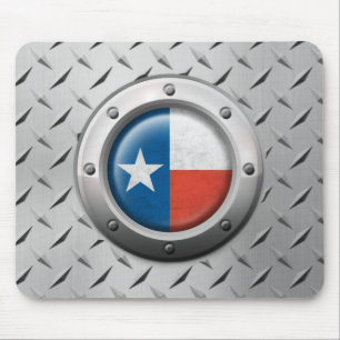 Den industriella Texas flagga med stålsätter Musmatta