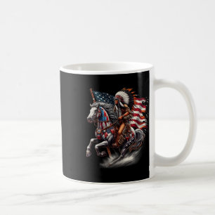 Den inhemska amerikanska dagen Flagga Indian Ridin Kaffemugg