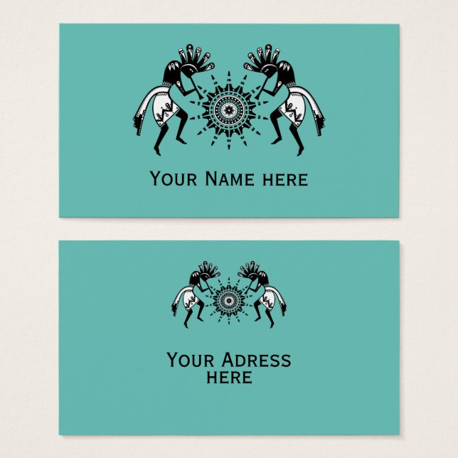 Den inhemska amerikanska kulturen - Sol Dancing Ko Visitkort (Framsida & baksida)
