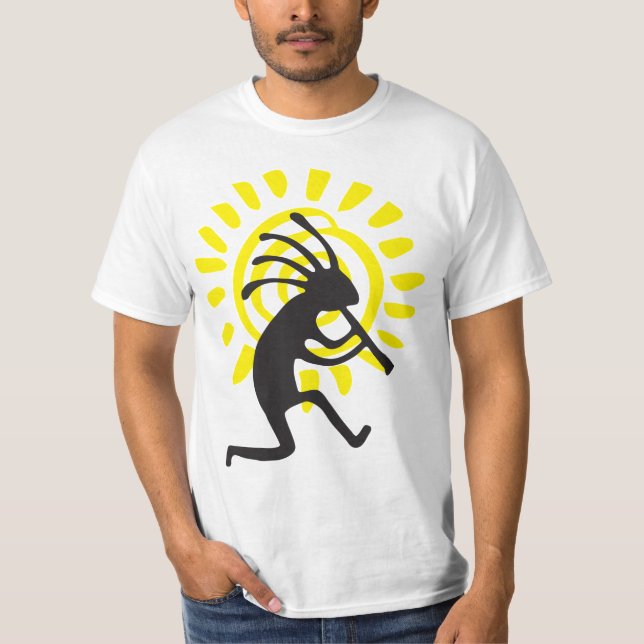 Den inhemska amerikanska Sol-Manarna Kokopelli T-S T Shirt (Framsida)