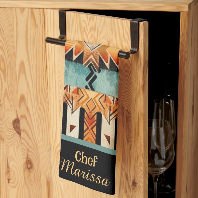 Den inhemska amerikanska sydvästra designen, Perso Kökshandduk (Thirds Fold)