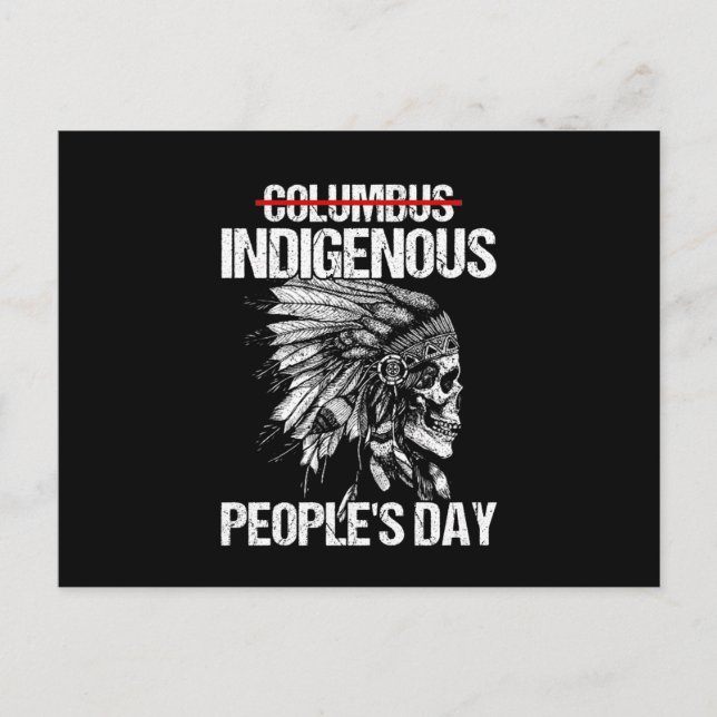Den inhemska folkdagen, inte Columbus Day Meddelande Vykort (Framsida)