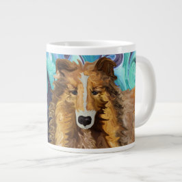 Den inkvisitiva kollisionen i Psychedelic Hund Par Jumbo Mugg