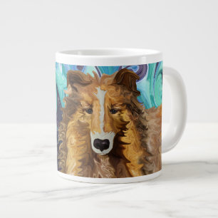 Den inkvisitiva kollisionen i Psychedelic Hund Par Jumbo Mugg
