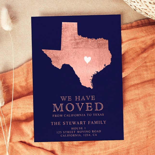 Den inre flyttan i Texas, karta, marinblått ro gul Meddelande Vykort (Skapare uppladdad)