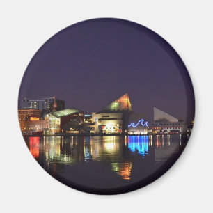 Den inre hamnen av Baltimore på natten Magnet