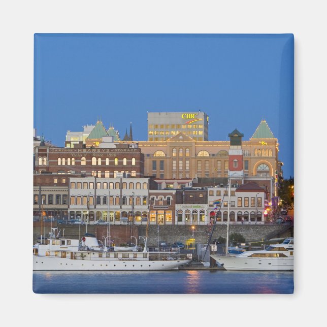 Den inre hamnen i Victoria British Columbia Magnet (Framsidan)
