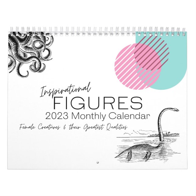 Den inspirativa Figurer-kalendern för 2023 månatli Kalender (Omslag)